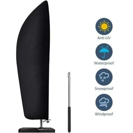 Housse de protection pour parasol déporté 2 à 4 m de large tissu Oxford 210D imperméable à la poussière Résistant aux UV 265x40/70/50cm..DEBUNS