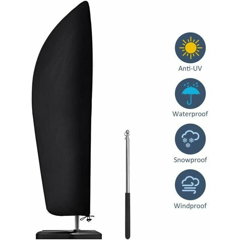 Volavo - Housse de protection pour parasol déporté 2 à 4 m de large tissu Oxford 210D imperméable à la poussière Résistant aux uv 265x40/70/50cm