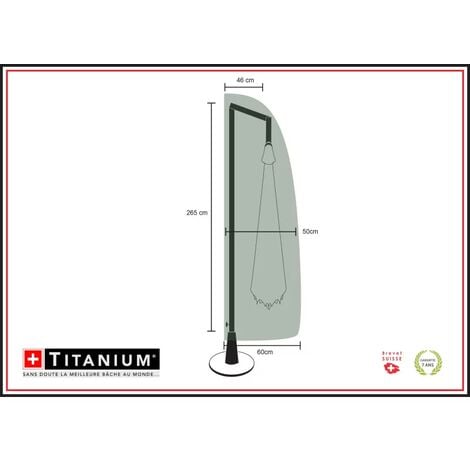 Housse de protection pour parasol déporté 46 x 50 x 60 x 265 cm - Noir