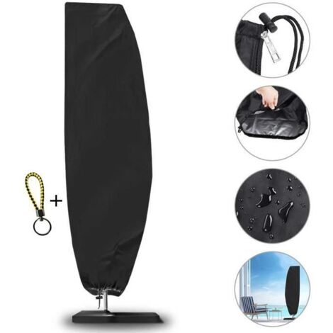 Housse de Protection pour Parasol Déporté Couverture de Jardin à Mât Excentré en 210D Oxford, Imperméable, 265  50  70  40cm