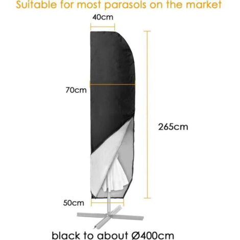 Housse de Protection pour Parasol Déporté Couverture pour Parasol de Jardin en 420D Oxford Couverture Parapluie housse de parasol Imperméable Anti-Poussière/UV/Intempéries 2654070cm Grande