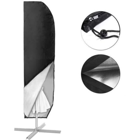 Housse de Protection pour Parasol Déporté en Tissu Oxford 420D - Anti-UV - Noir