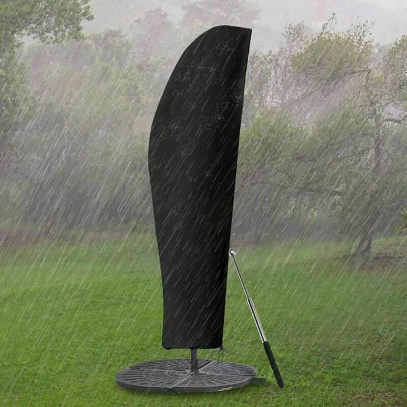 Housse de Protection pour Parasol Déporté Grande 280cm avec Tige Télescopique Couverture pour Parasol de Jardin Imperméable Anti-UV