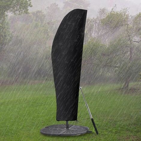 Housse de Protection pour Parasol Déporté Grande 3 x 4m avec Tige Télescopique Couverture pour Parasol de Jardin Imperméable Anti-UV