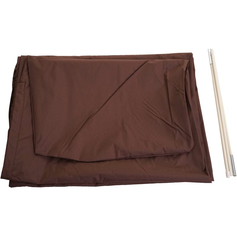 Housse de protection HHG pour parasol jusqu'à 4,3 m (3x3 m), housse avec fermeture éclair marron - brown
