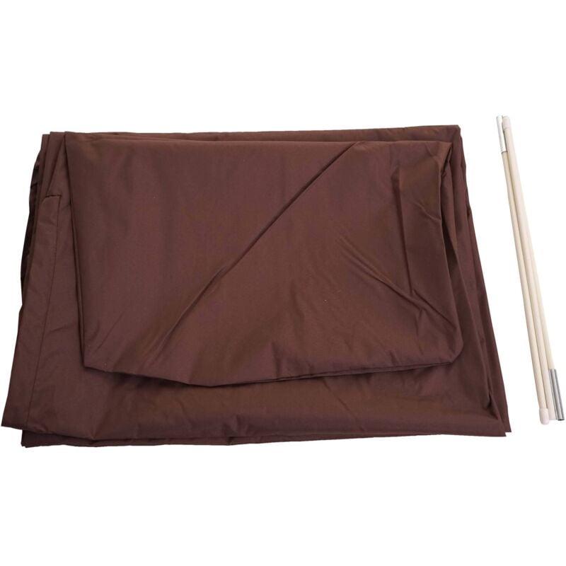 HHG - jamais utilisé] Housse de protection pour parasol jusqu'à 4,3 m (3x3 m), housse avec fermeture éclair, marron