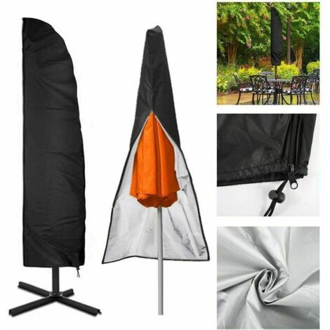 Housse de Protection pour Parasol Déporté, Housse pour Parasol en 210D Oxford Imperméable Résistant à UV Intempéries pour Parasol de Jardin à Mât Excentré