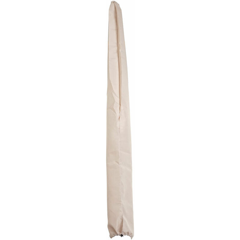 HHG - Housse de protection pour parasol en bois Florida 3m, housse Cover avec cordon de serrage crème - beige
