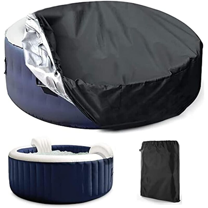 Housse de Protection pour Piscine ou Spa,Ronde Couvercle du Spa Solaire Extérieur Housse Ronde pour spa Imperméable à La Poussière Bâche De