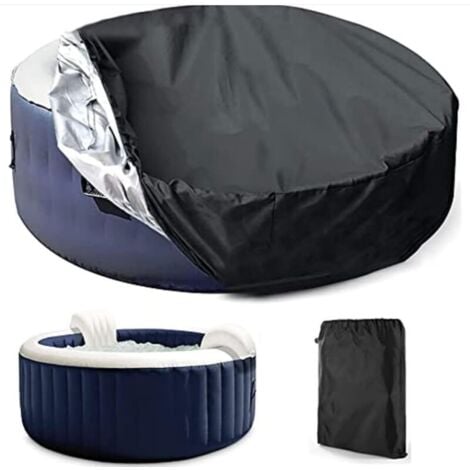 Housse de Protection pour Piscine ou Spa,Ronde Couvercle du Spa Solaire Extérieur Housse Ronde pour SPA Imperméable À La Poussière Bâche De Protection Imperméable Et Aux Rayons UV ( 210cm x 30cm )