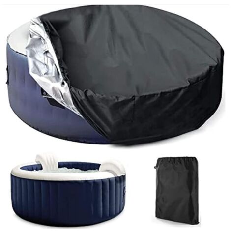 Housse de Protection pour Piscine ou Spa,Ronde Couvercle du Spa Solaire Extérieur Housse Ronde pour SPA Imperméable À La Poussière Bâche De Protection Imperméable Et Aux Rayons UV ( 210cm x 30cm )
