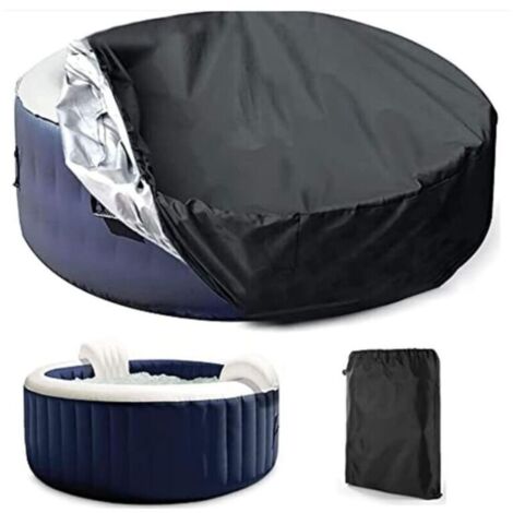 Housse de Protection pour Piscine ou Spa,Ronde Couvercle du Spa Solaire Extérieur Housse Ronde pour SPA Imperméable À La Poussière Bâche De Protection Imperméable Et Aux Rayons UV ( 210cm x 30cm )