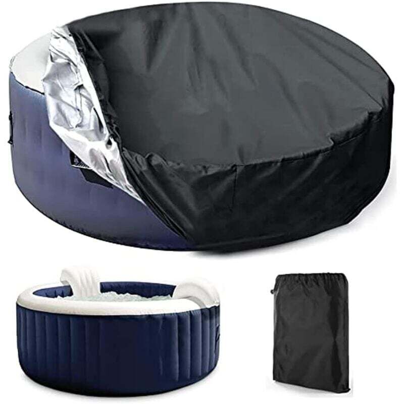 Housse de Protection pour Piscine ou Spa,Ronde Couvercle du Spa Solaire Extérieur Housse Ronde pour spa Imperméable à La Poussière Bâche De