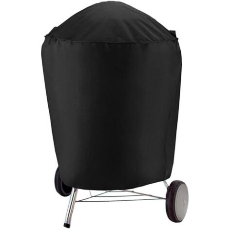 Housse de protection pour plancha ronde Ø71x56cm, en tissu Oxford 420D imperméable, anti-UV et anti-poussière, couleur noire.