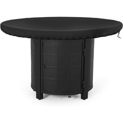 Housse de Protection pour Plaque de feu, 420D, étanche, Anti-UV, Housse de Protection Ronde résistante à l'eau pour Plaque de feu et Plaque de Gril (Noir, ø 100 cm)