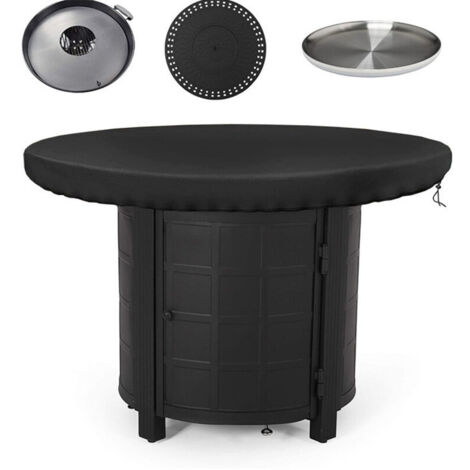 Housse de protection pour plaque de feu, 420D, étanche, anti-UV, pour plaque de feu, plaque de barbecue (diamètre 100 cm)