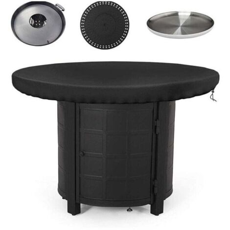 Housse de protection pour plaque de feu, 420D, étanche, anti-UV, pour plaque de feu, plaque de barbecue (diamètre 100 cm)