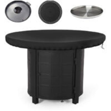 Housse de protection pour plaque de feu, 420D, étanche, anti-UV, pour plaque de feu, plaque de barbecue (diamètre 100 cm)..DEBUNS