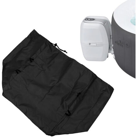Housse de protection pour pompe de spa gonflable [420D Oxford Silver] Imperméable et résistant aux intempéries avec poche de rangement