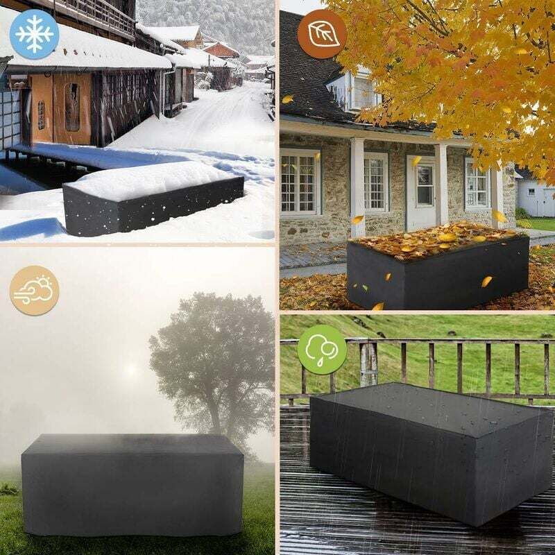 Housse de Protection pour Salon de Jardin 180x120x74cm, Étanche et Anti-Poussière pour Mobilier Extérieur