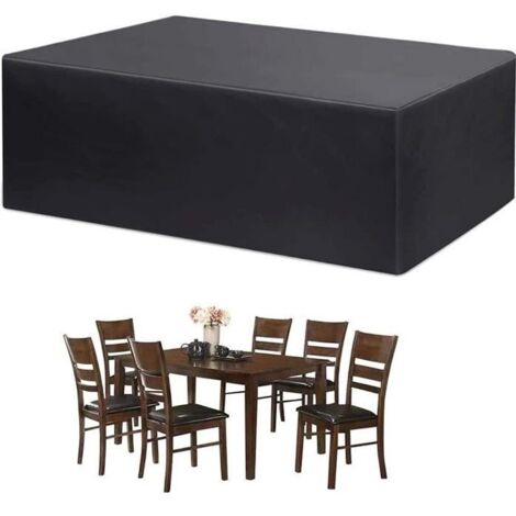 Housse de protection pour salon de jardin - Noir - 180x120x74cm - Imperméable et résistante aux UV