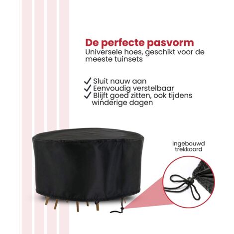 Housse de protection pour salon de jardin Ronde Imperméable - 128 cm x 71 cm - Zwart - Housse de protection pour votre salon de jardin - Housse de protection pour salon de jardin