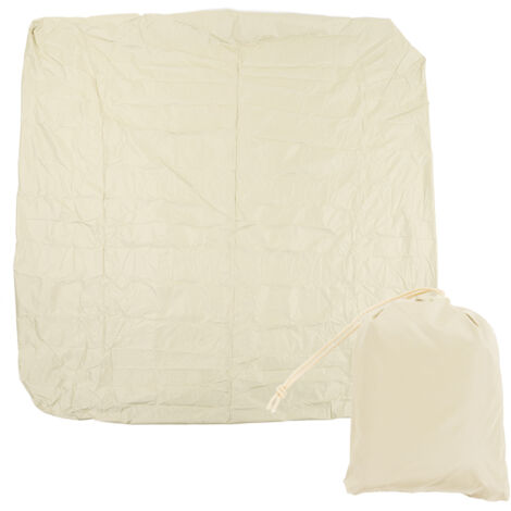 Housse de Protection pour Spa 207x207cm, Étanche et Résistante aux Intempéries, Taffetas Polyester Argenté, Couverture pour Jacuzzi Extérieur, Beige