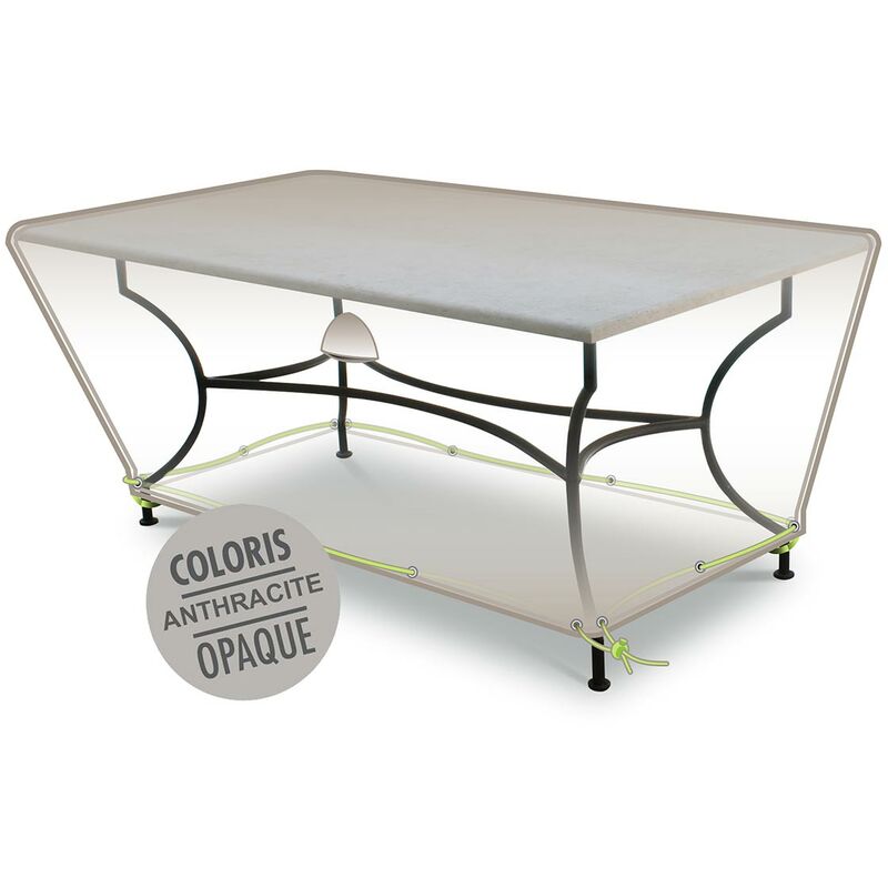 Jardiline - Housse de protection Cover Air pour table rectangulaire 6-8 personnes - 210 x 100 x 50 cm