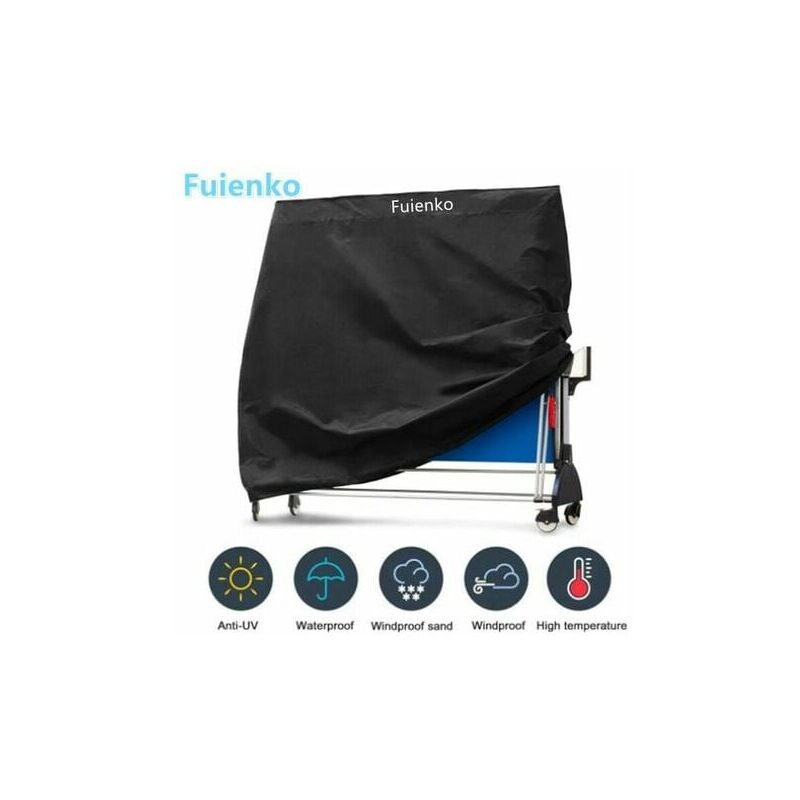 Housse de Protection pour Table de Ping-Pong 210D Oxford 165x70x185cm Noir