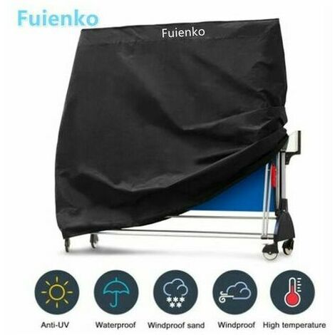 Housse de Protection pour Table de Ping-Pong 210D Oxford 165x70x185cm Noir