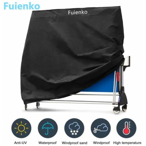 Housse de Protection pour Table de Ping-Pong 210D Oxford 165x70x185cm Noir