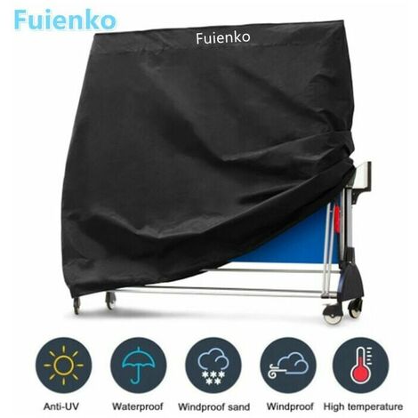 Housse de Protection pour Table de Ping-Pong 210D Oxford 165x70x185cm Noir