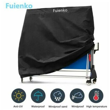 Housse de Protection pour Table de Ping-Pong 210D Oxford 165x70x185cm Noir