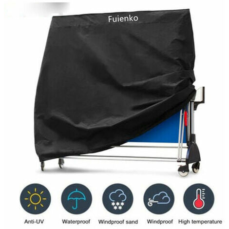 Housse de Protection pour Table de Ping-Pong 210D Oxford 165x70x185cm Noir