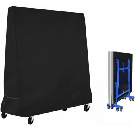 Housse de protection pour table de ping-pong d'extérieur, résistante aux déchirures, imperméable et coupe-vent, noire, 185 x 70 x 165 cm