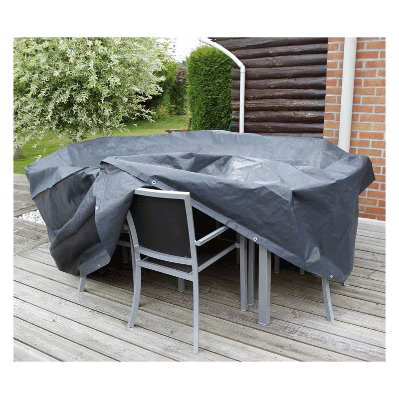Housse de protection pour table rectangle et chaises de jardin 225 x 143 cm