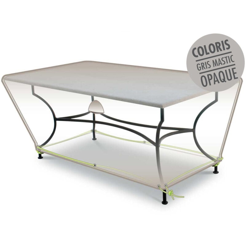Housse table rectangulaire 4/6 pers. gris mastic opaque Jardiline