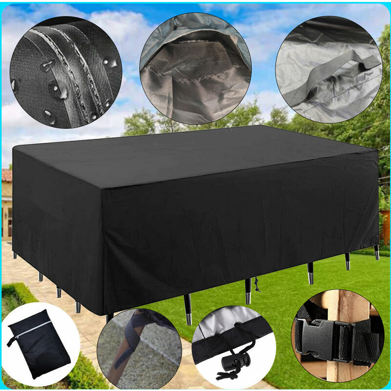 Housse de protection pour table rectangulaire 225 x 116 x 82 cm - Ardoise