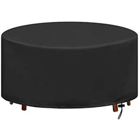 Housse de protection pour table ronde, imperméable, coupe-vent, housse de protection pour meubles, tissu Oxford, housse pour meubles de jardin (Ø142 x 68 cm)