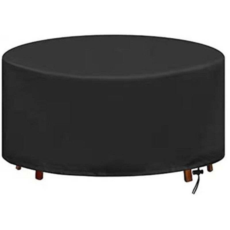 Housse de protection pour table ronde, imperméable, en tissu Oxford, pour mobilier de jardin. Diamètre : 180 x 90 cm.