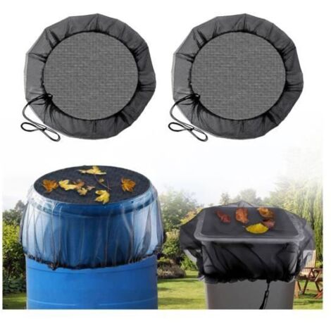 Housse de Protection pour Tonneau d'Eau de Pluie - Filet Anti-Feuilles - Diamètre 97 cm - Polyester Durable - Blanc