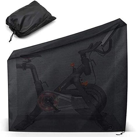 Housse de protection pour vélo d'appartement Peloton, compatible avec les vélos stationnaires et de cyclisme en salle. Résistante à la poussière, à l'eau et aux UV. Couleur : Noir.