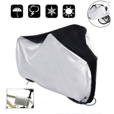 Housse de protection pour vélo - Noir et argent - XL - Imperméable - Résistant à la poussière - Universel