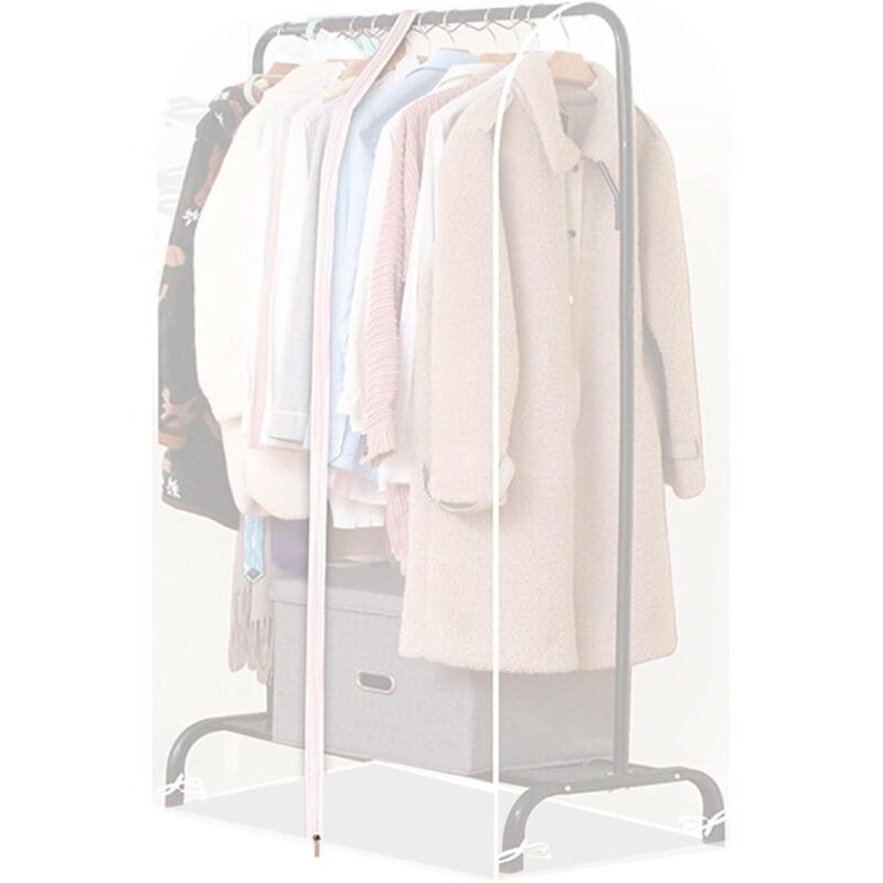 Housse de protection pour vêtements, longue (110 cm), antimites, translucide, avec fermeture éclair, résistante à la poussière et à l'humidité.
