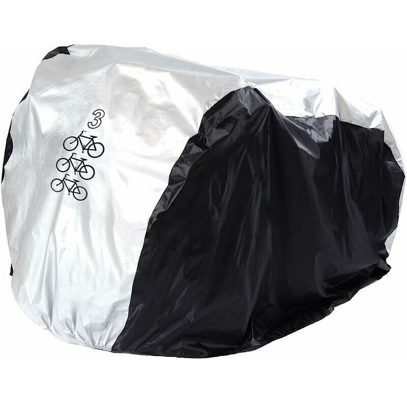 Housse de protection pour vélo étanche en polyester Argenté/noir (200 x 105 x 110 cm)