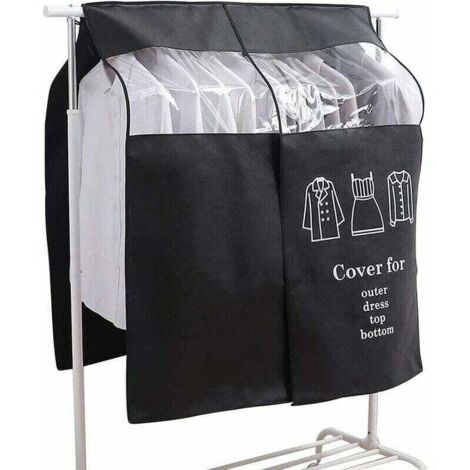 Housse de Protection Poussière Universelle pour Vêtements 90x110cm Noir