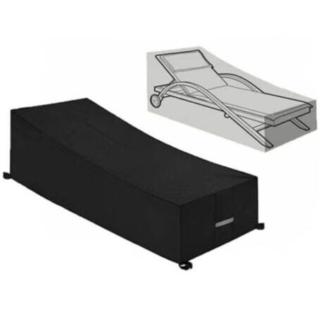 Housse de protection promotionnelle, imperméable, coupe-vent, anti-UV, tissu Oxford 210D, pour chaises longues et chaises de plage (210 x 75 x 40/80 cm) – Noir
