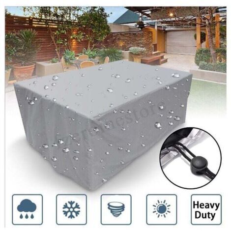 Housse de protection rectangulaire en polyester pour salon de jardin (180 x 150 x 80 cm), imperméable, anti-poussière et anti-UV, pour chaises ou tables de jardin.
