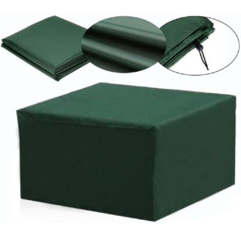 Housse de protection rectangulaire imperméable pour meubles de jardin, protection contre les uv, 13 tailles (vert) - 115x115x70cm