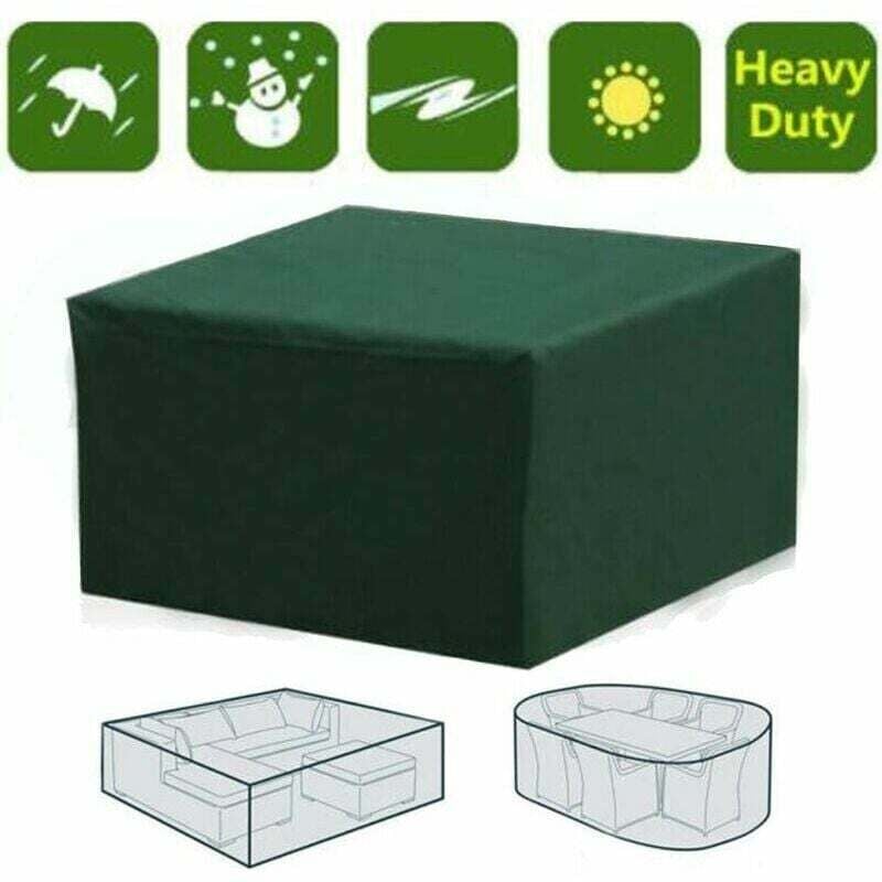 Housse de protection rectangulaire imperméable pour meubles de jardin, protection contre les uv, 13 tailles (vert) - 150x150x70cm